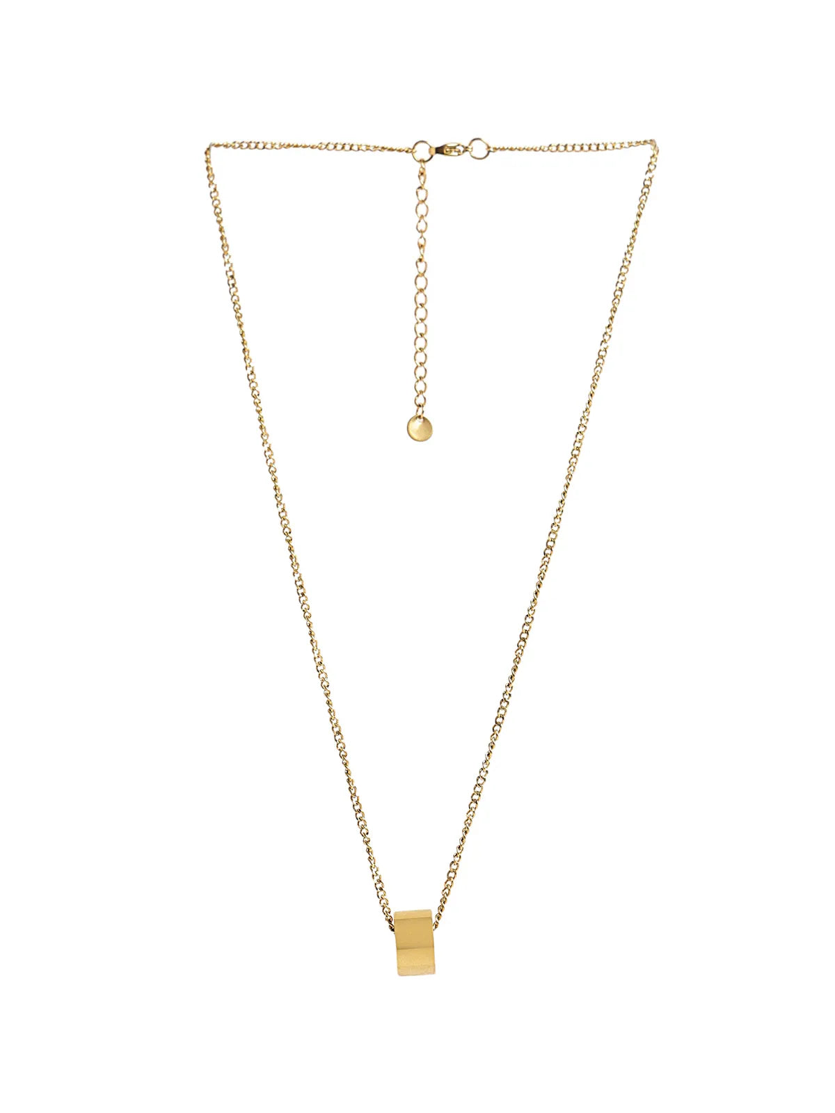 Gold-Toned Chain with Minimal Block Pendant