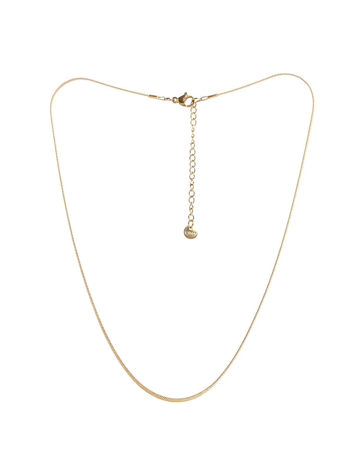 Gold-Toned Chain with Minimal Block Pendant