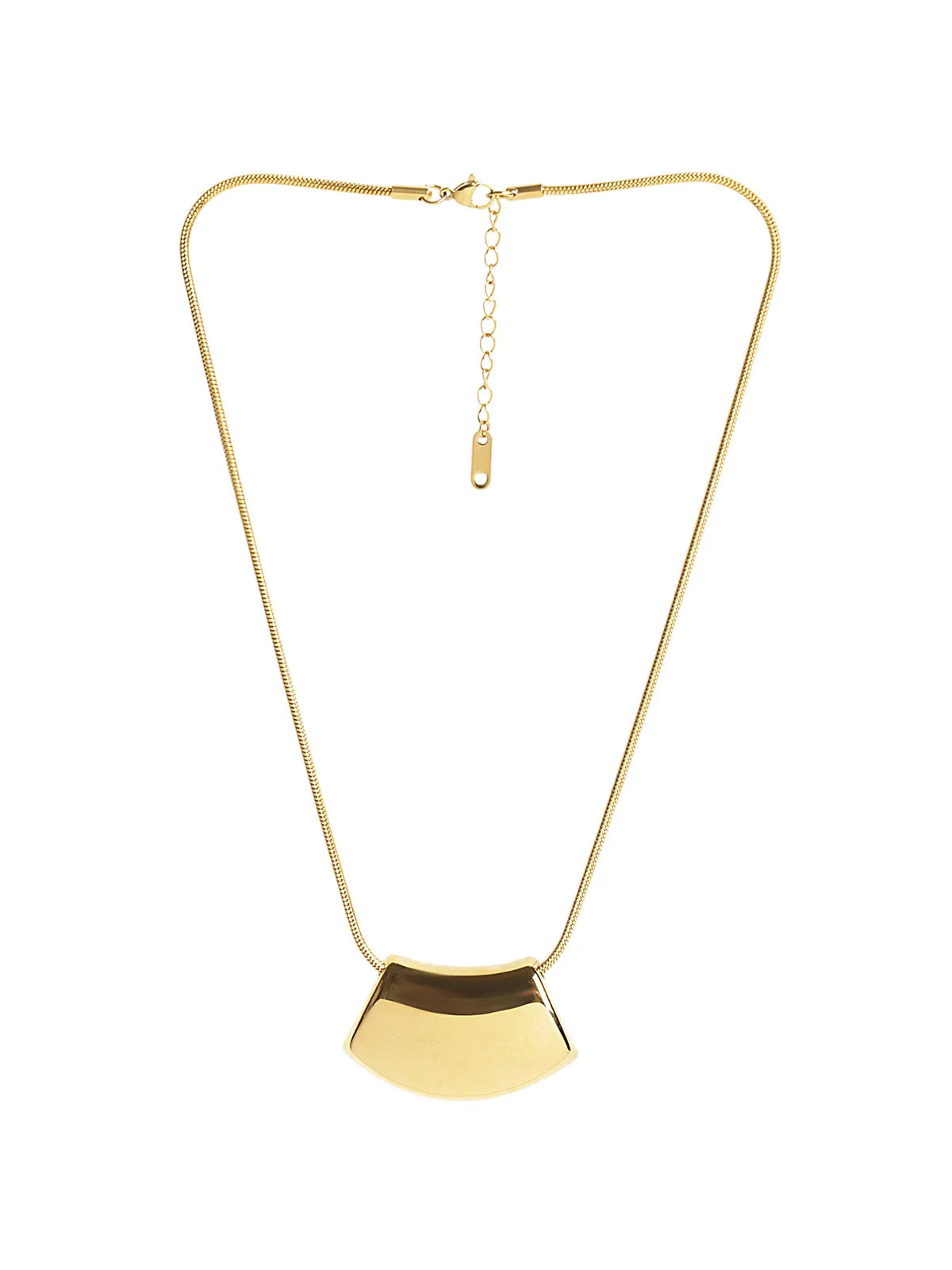 Women’s Gold Tone Solid Pendant Necklace Set – Daily & Party Wear