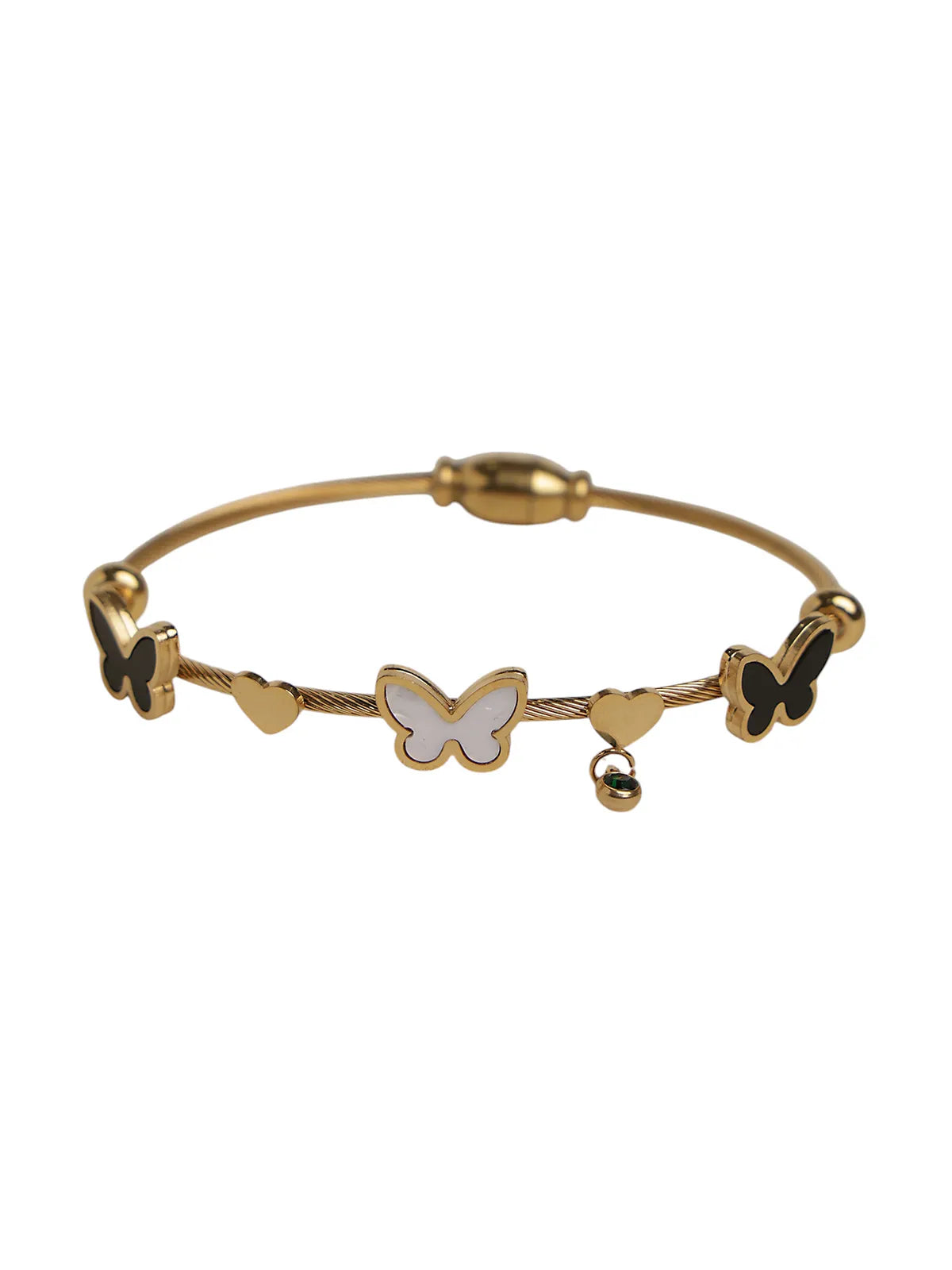 Butterfly Design Gold Finish Open Wire Bracelet for Women and Girls