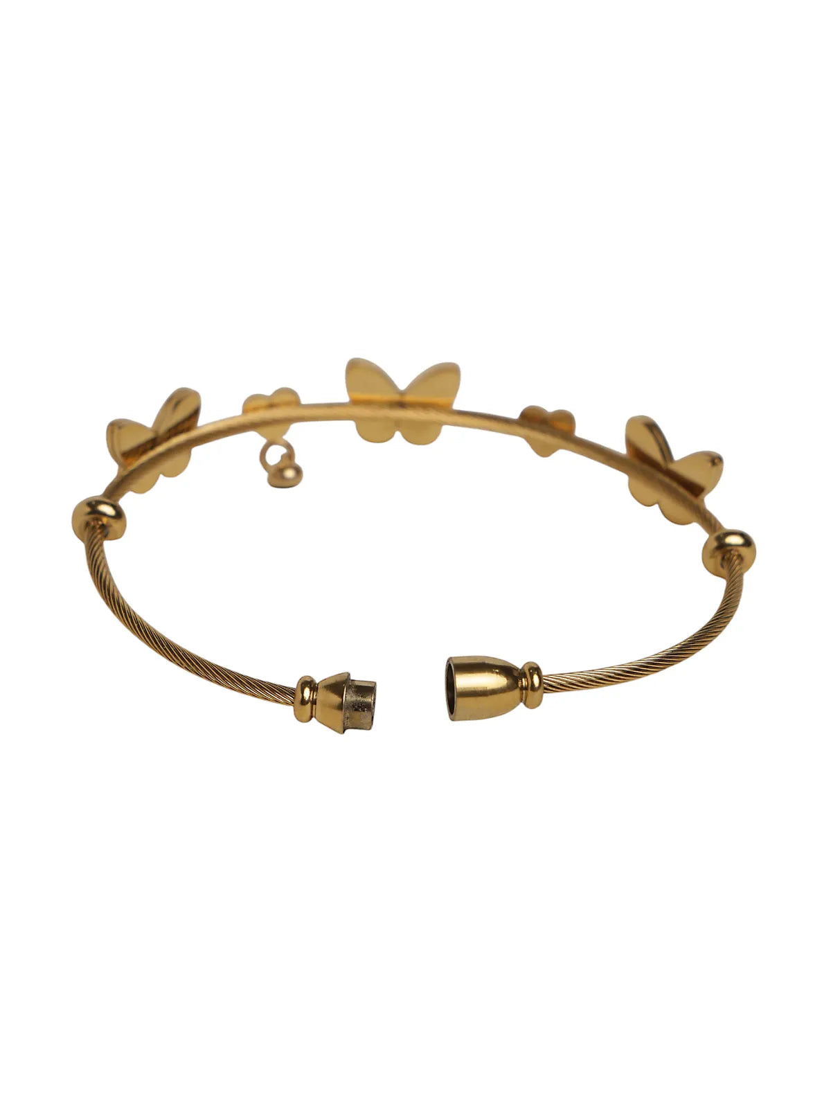 Butterfly Design Gold Finish Open Wire Bracelet for Women and Girls
