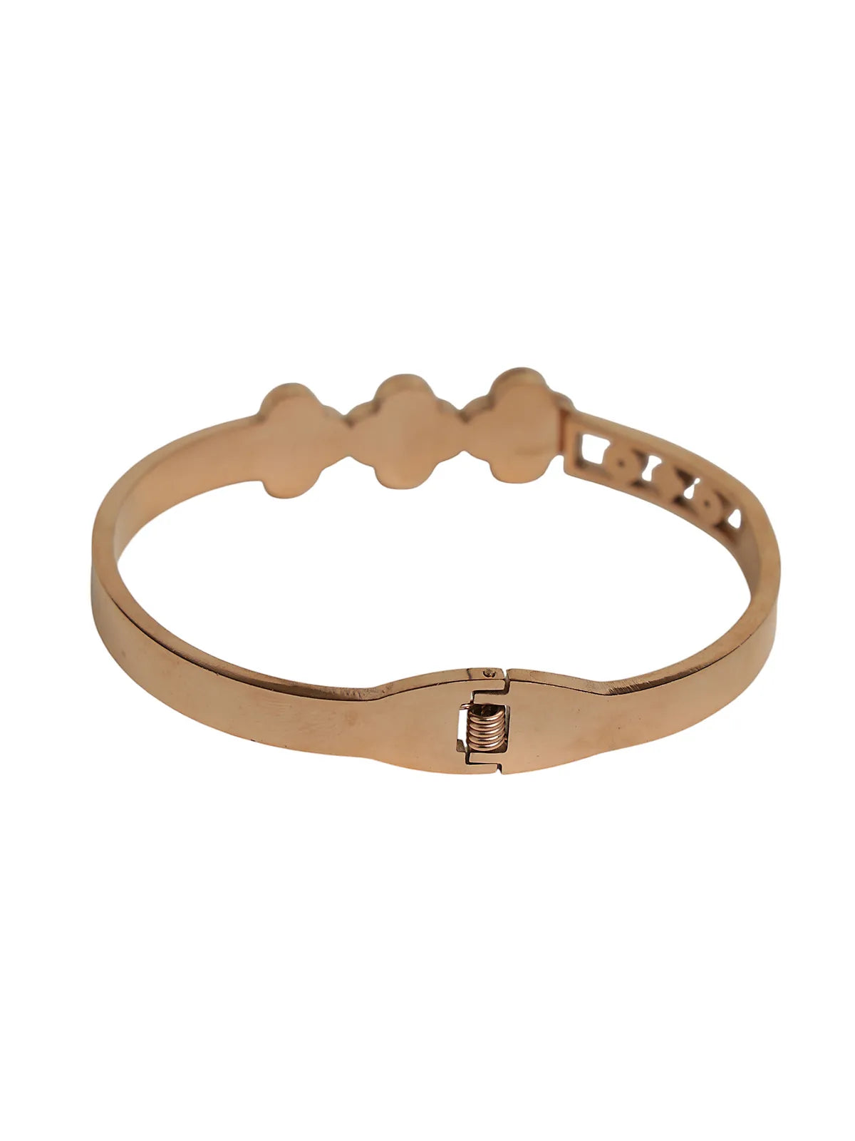 Black Clover Gold-Finish Kada Bracelet with Side Stones for Women
