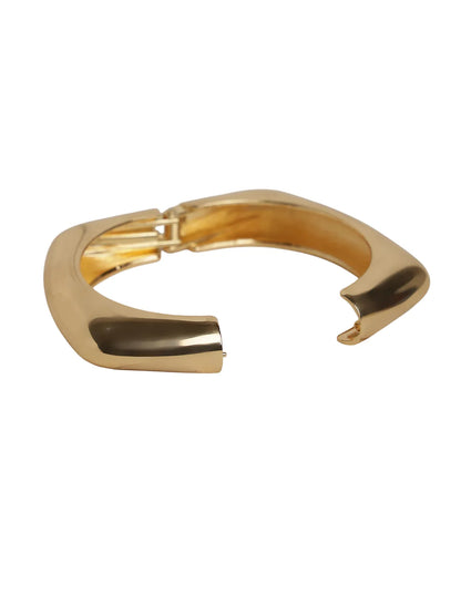 Chunky Gold-Tone Square Bangle Bracelet – Bold Minimal Look for Women