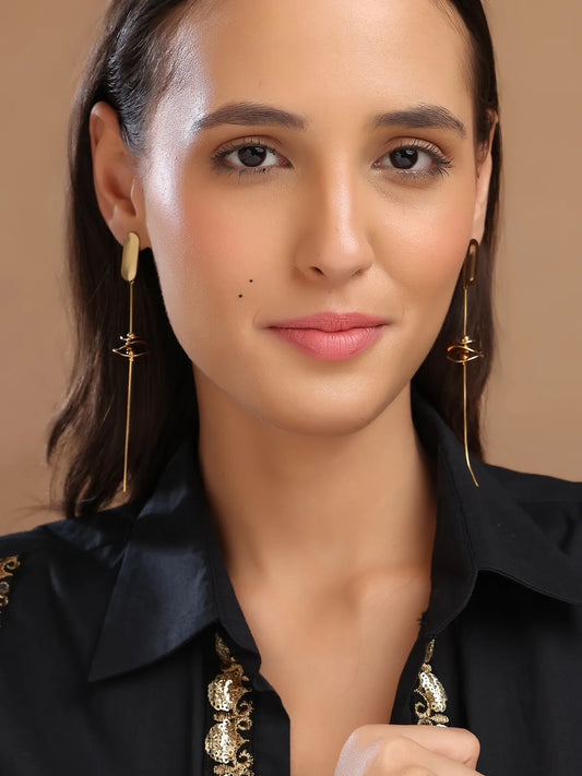 Gold Spiral Drop Earrings | Lightweight & Daily Wear Friendly